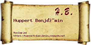 Huppert Benjámin névjegykártya