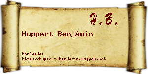 Huppert Benjámin névjegykártya